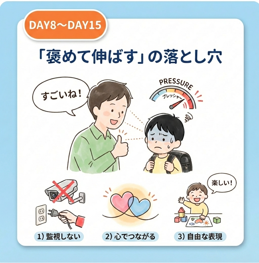 DAY8〜DAY15：「褒めて伸ばす」の落とし穴